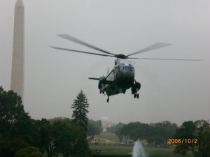 Marine One Landing on the South Lawn of The White House